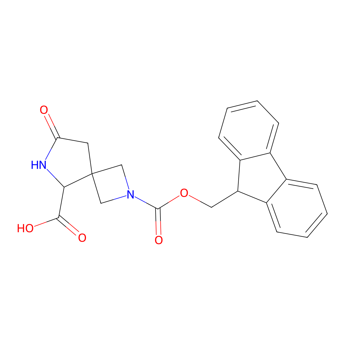 2-{[(9H-fluoren-9-yl)methoxy]carbonyl}-7-oxo-2,6-diazaspiro[3.4]octane-5-carboxylic acid molecular structure, CAS 2287270-74-8