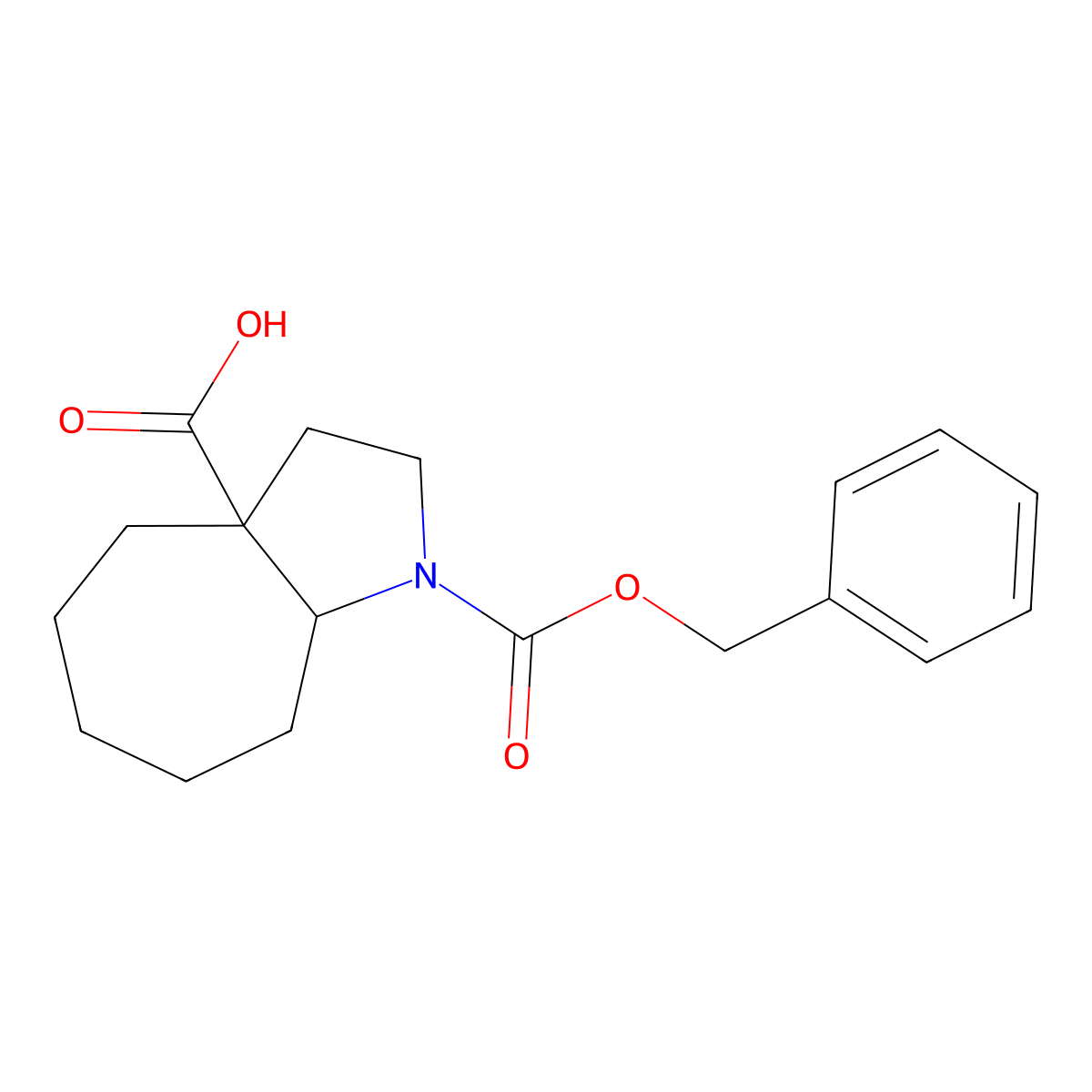 1-[(Benzyloxy)carbonyl]-decahydrocyclohepta[b]pyrrole-3a-carboxylic acid molecular structure, CAS 2287270-75-9