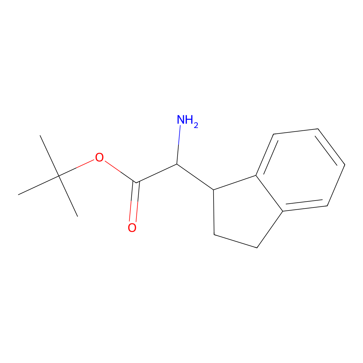 Tert-butyl 2-amino-2-(2,3-dihydro-1H-inden-1-yl)acetate molecular structure, CAS 2287270-85-1