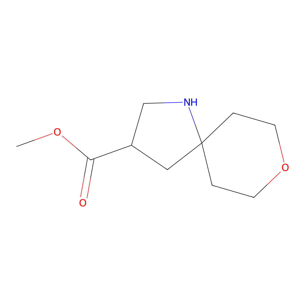 Methyl 8-oxa-1-azaspiro[4.5]decane-3-carboxylate molecular structure, CAS 2287270-95-3