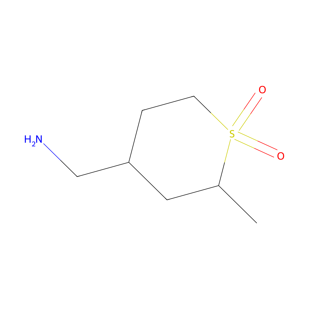 4-(Aminomethyl)-2-methyl-1lambda6-thiane-1,1-dione molecular structure, CAS 2287271-06-9