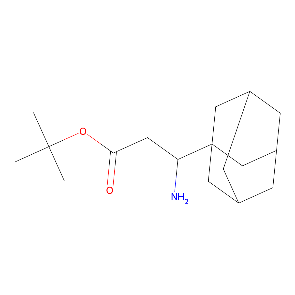 Tert-butyl 3-(adamantan-1-yl)-3-aminopropanoate molecular structure, CAS 2287271-22-9