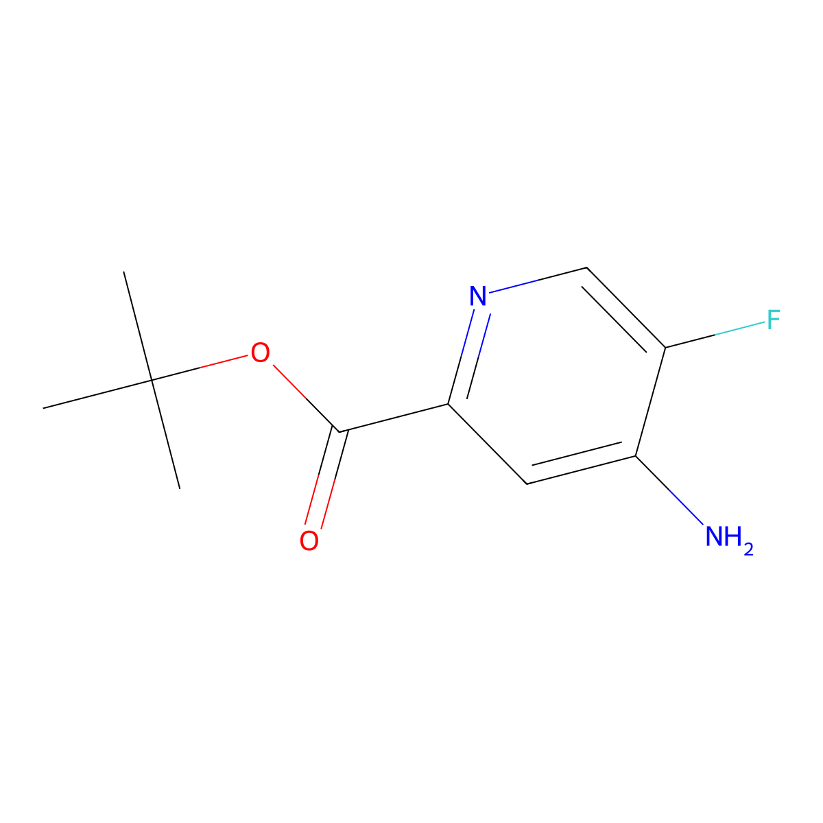 Tert-butyl 4-amino-5-fluoropyridine-2-carboxylate molecular structure, CAS 2287271-28-5