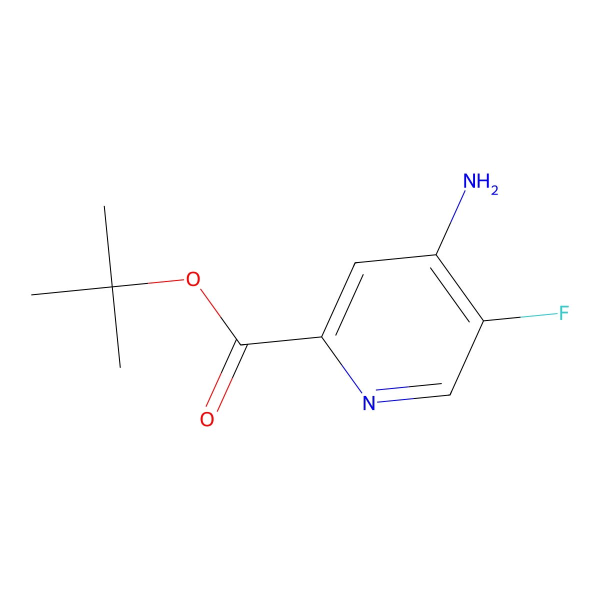 Tert-butyl 4-amino-5-fluoropyridine-2-carboxylate molecular structure, CAS 2287271-28-5