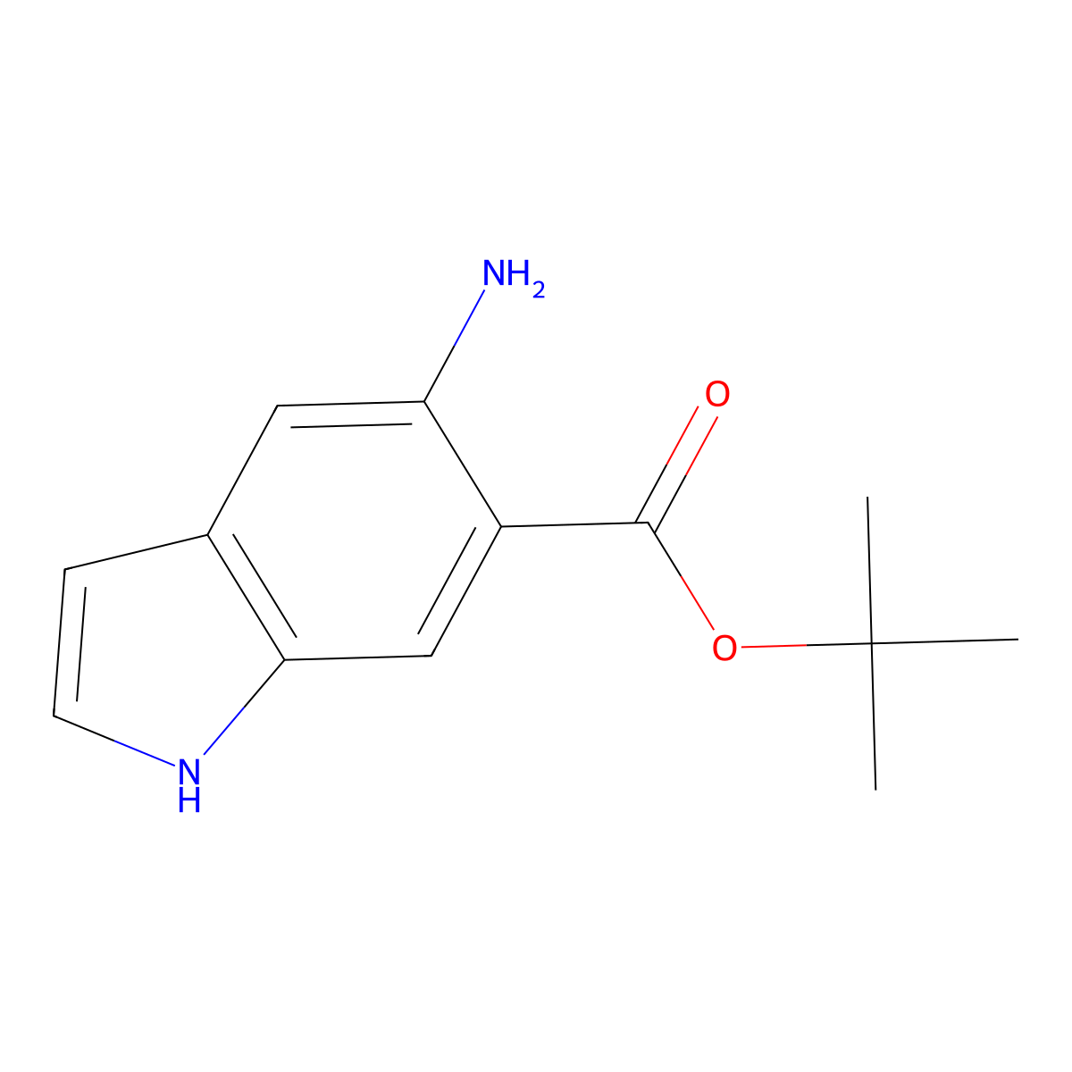 Tert-butyl 5-amino-1H-indole-6-carboxylate molecular structure, CAS 2287271-46-7