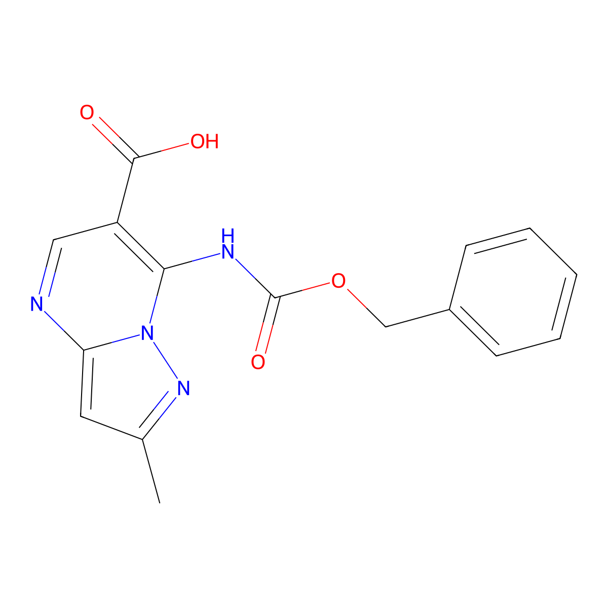7-{[(Benzyloxy)carbonyl]amino}-2-methylpyrazolo[1,5-a]pyrimidine-6-carboxylic acid molecular structure, CAS 2287271-55-8