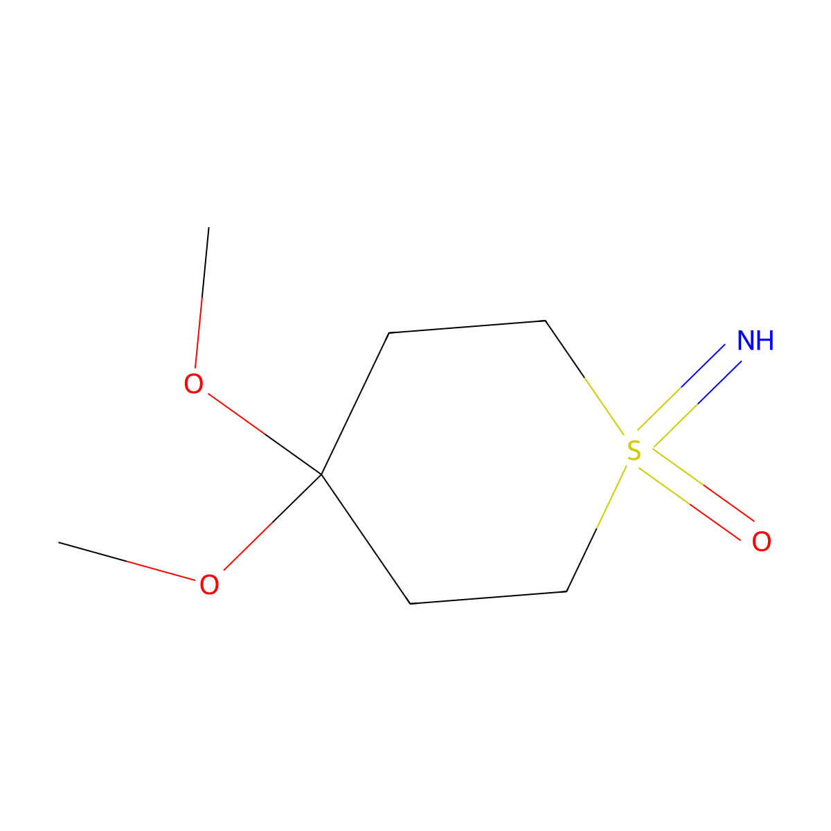 1-Imino-4,4-dimethoxy-1lambda6-thian-1-one molecular structure, CAS 2287271-68-3
