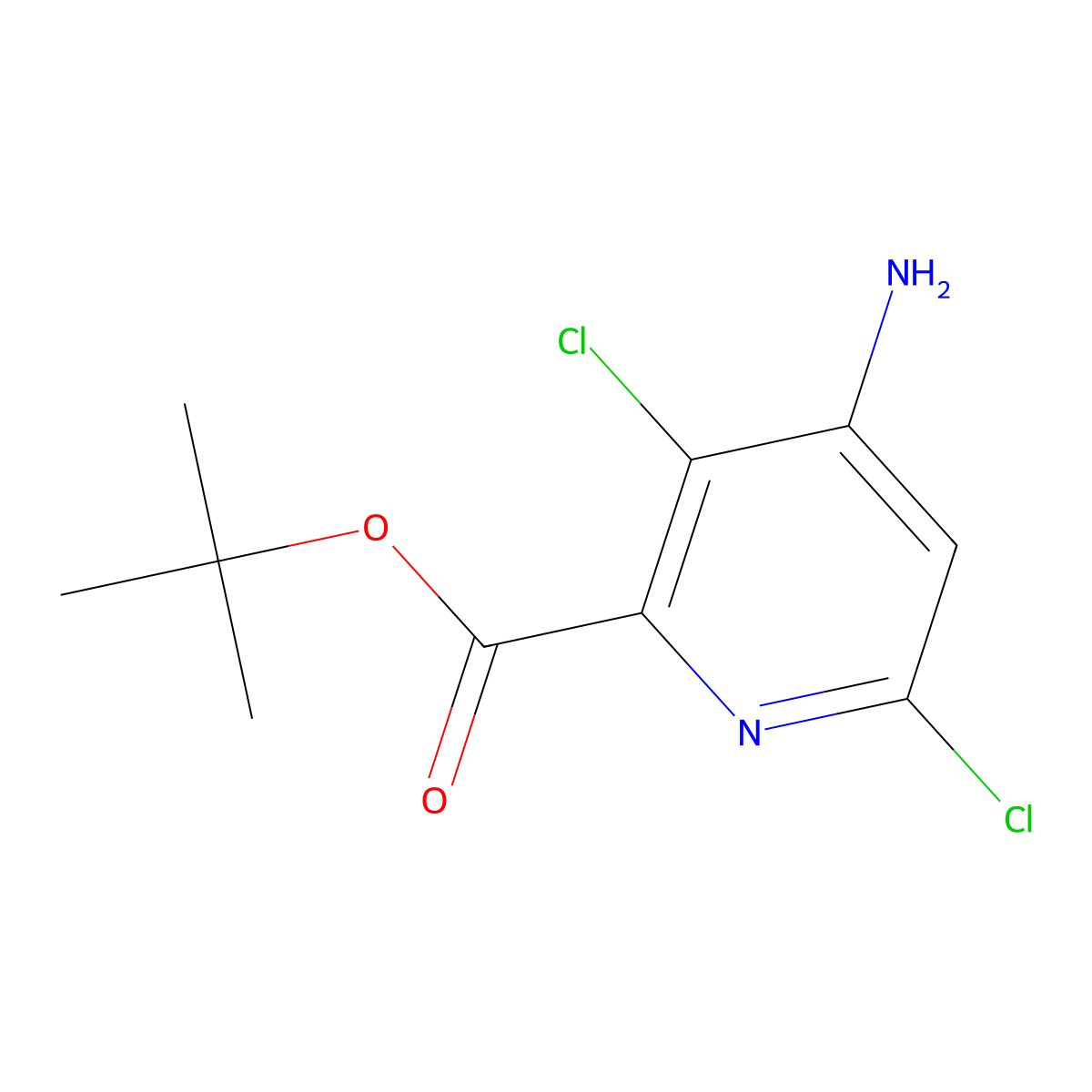 Tert-butyl 4-amino-3,6-dichloropyridine-2-carboxylate molecular structure, CAS 2287272-04-0
