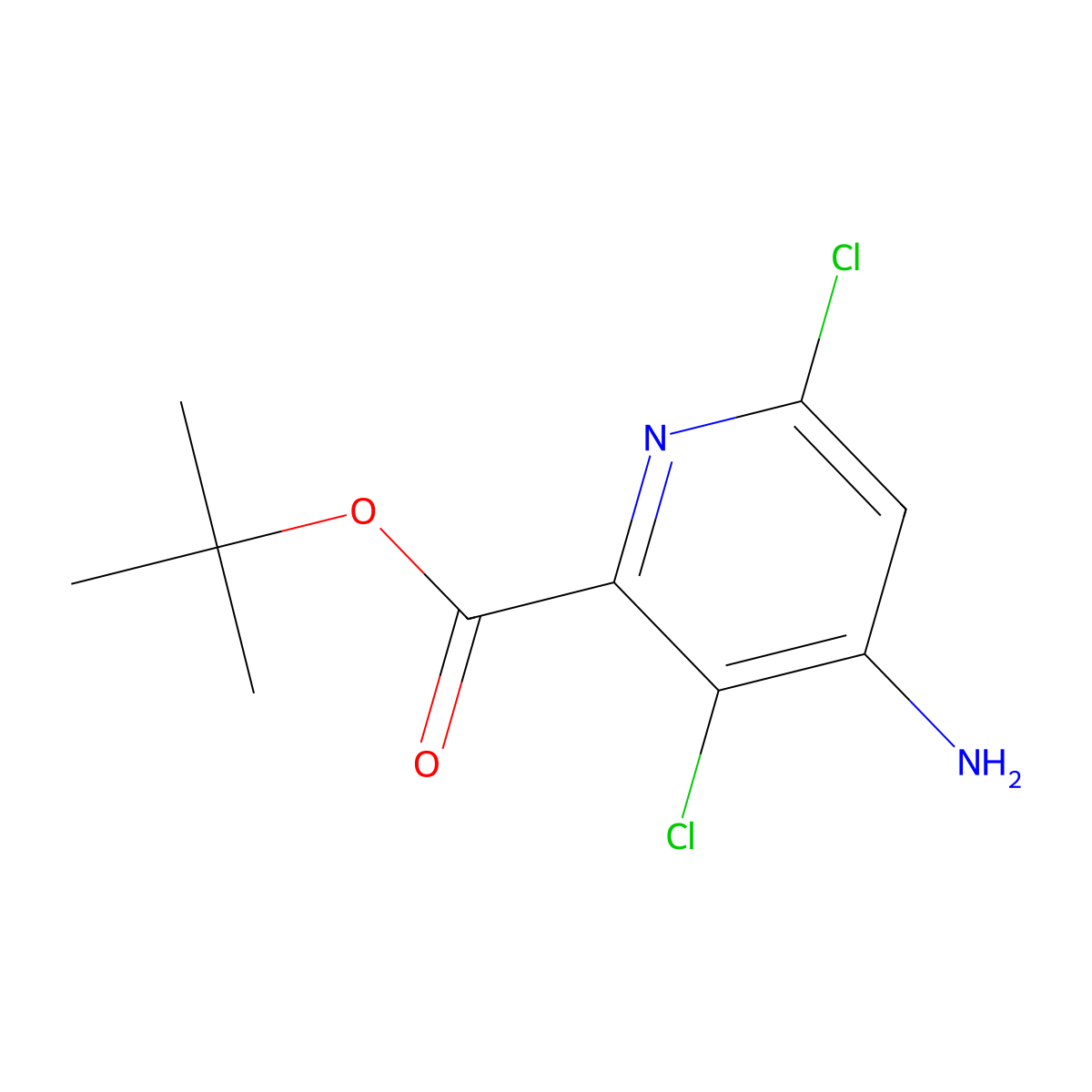 Tert-butyl 4-amino-3,6-dichloropyridine-2-carboxylate molecular structure, CAS 2287272-04-0