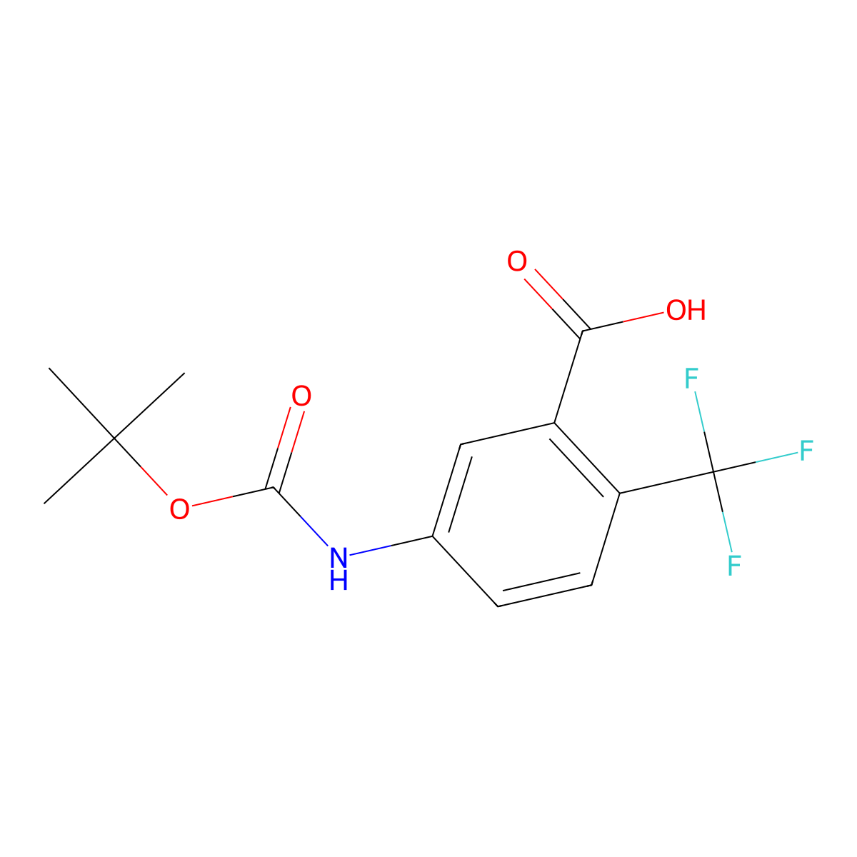 5-{[(Tert-butoxy)carbonyl]amino}-2-(trifluoromethyl)benzoic acid molecular structure, CAS 2287272-17-5