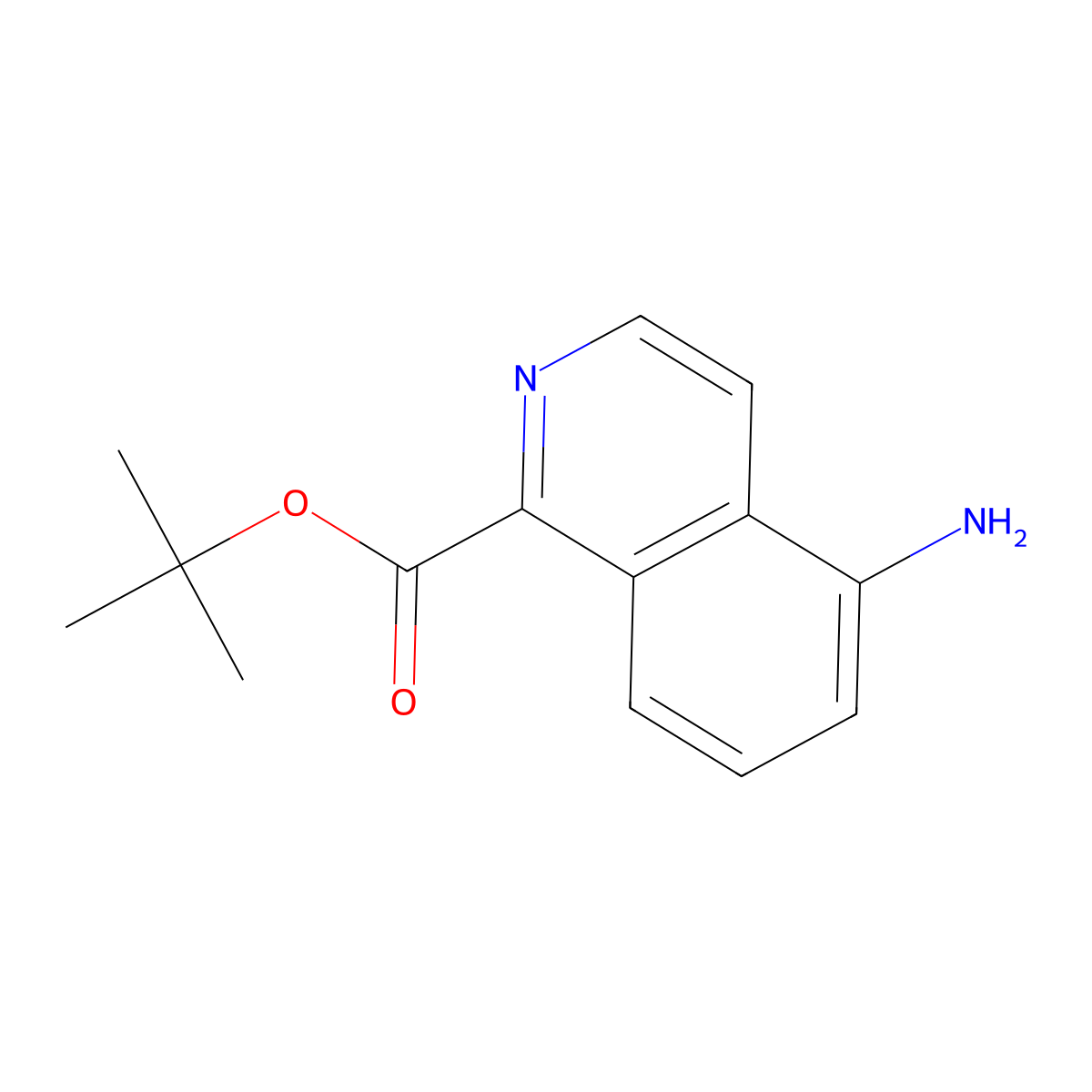 Tert-butyl 5-aminoisoquinoline-1-carboxylate molecular structure, CAS 2287272-28-8