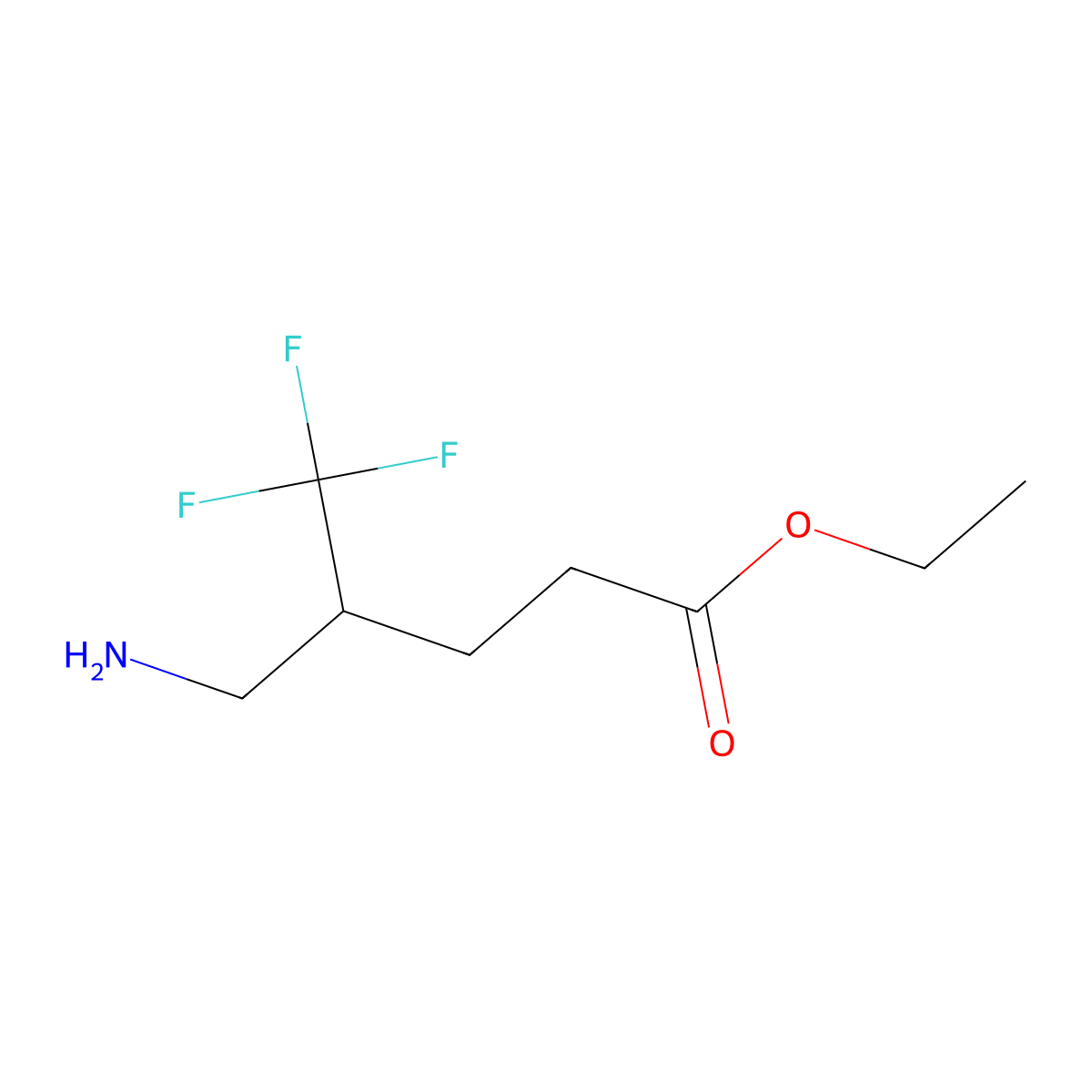Ethyl 5-amino-4-(trifluoromethyl)pentanoate molecular structure, CAS 2287272-31-3