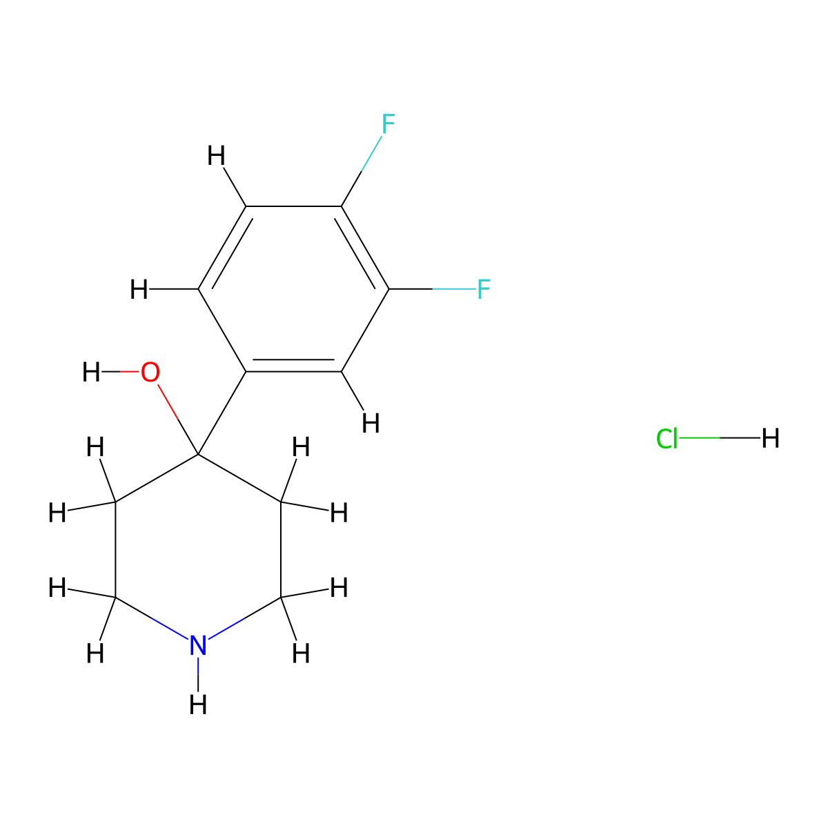 4-(3,4-Difluorophenyl)piperidin-4-ol hydrochloride molecular structure, CAS 2287272-52-8