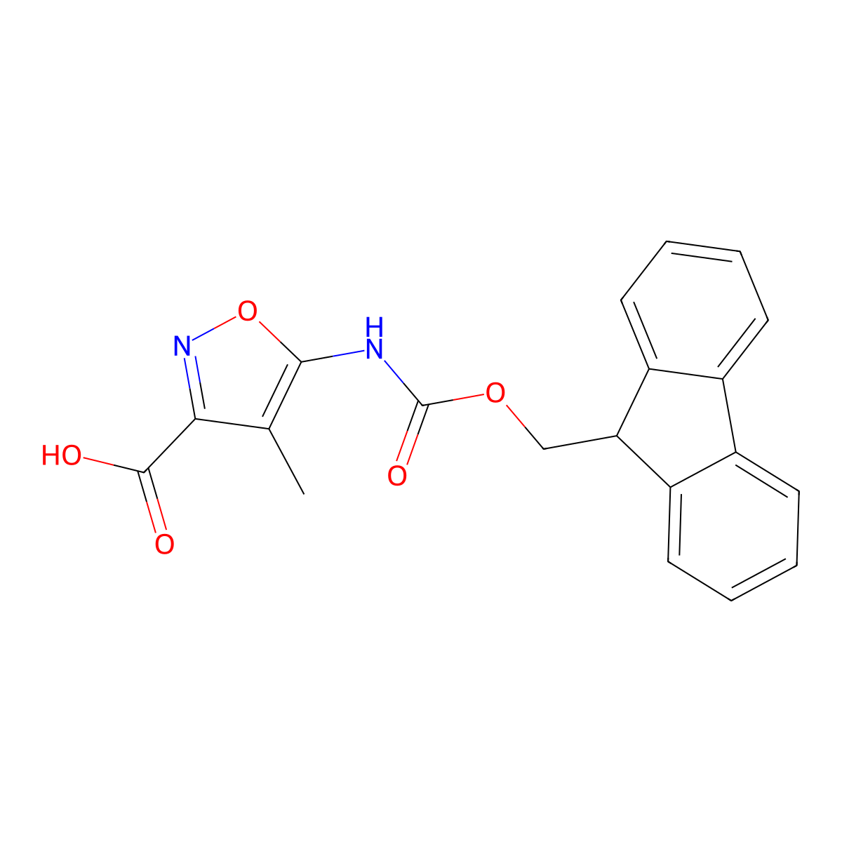 5-({[(9H-fluoren-9-yl)methoxy]carbonyl}amino)-4-methyl-1,2-oxazole-3-carboxylic acid molecular structure, CAS 2287272-54-0