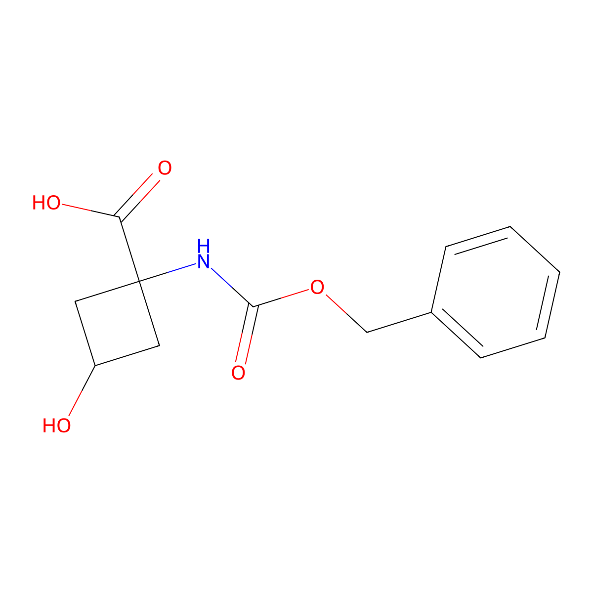 1-{[(Benzyloxy)carbonyl]amino}-3-hydroxycyclobutane-1-carboxylic acid molecular structure, CAS 2287272-60-8