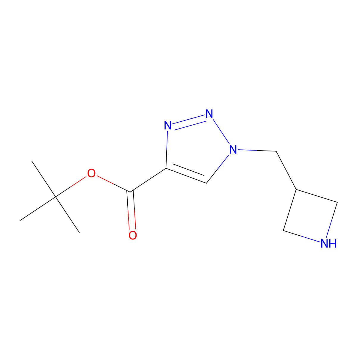 tert-butyl 1-[(azetidin-3-yl)methyl]-1H-1,2,3-triazole-4-carboxylate molecular structure, CAS 2287272-75-5