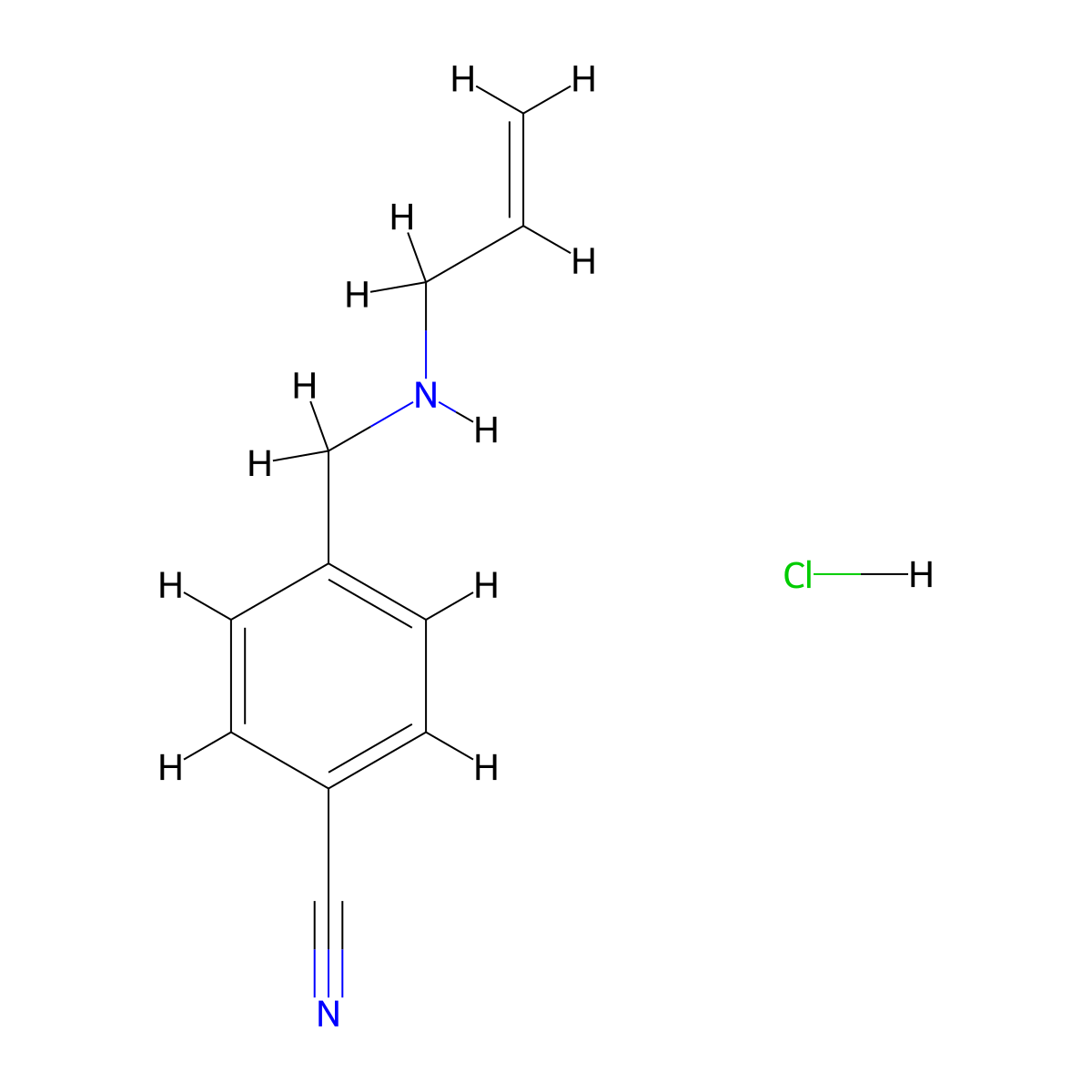 4-{[(Prop-2-en-1-yl)amino]methyl}benzonitrile hydrochloride molecular structure, CAS 2287272-94-8