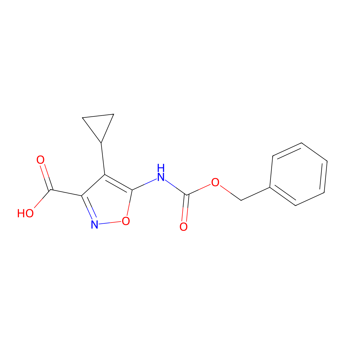 5-{[(Benzyloxy)carbonyl]amino}-4-cyclopropyl-1,2-oxazole-3-carboxylic acid molecular structure, CAS 2287272-98-2