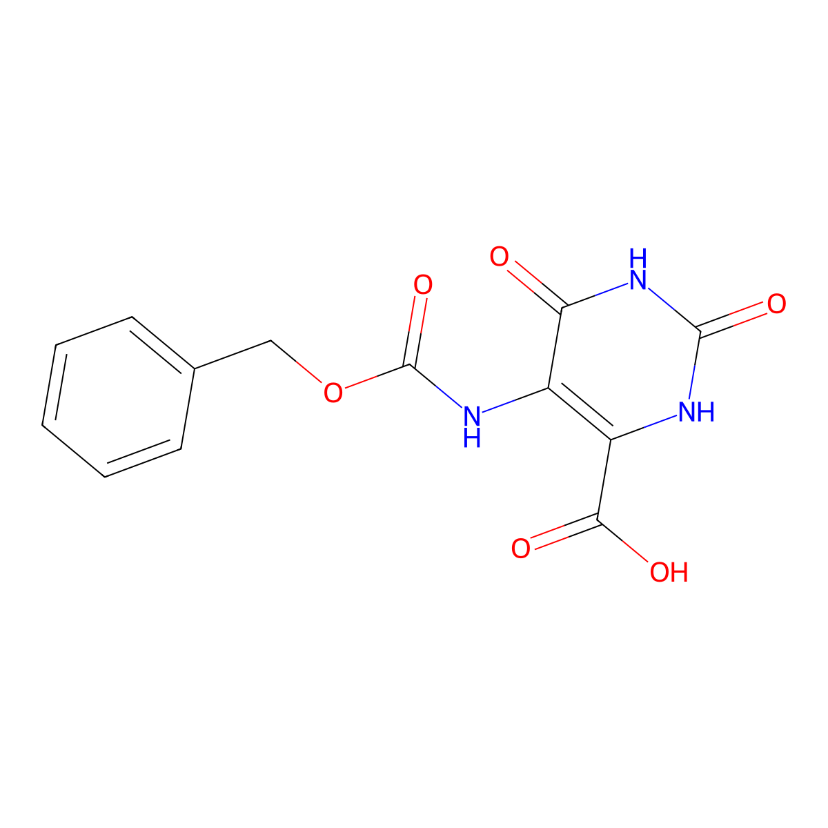5-{[(Benzyloxy)carbonyl]amino}-2,6-dioxo-1,2,3,6-tetrahydropyrimidine-4-carboxylic acid molecular structure, CAS 2287273-01-0