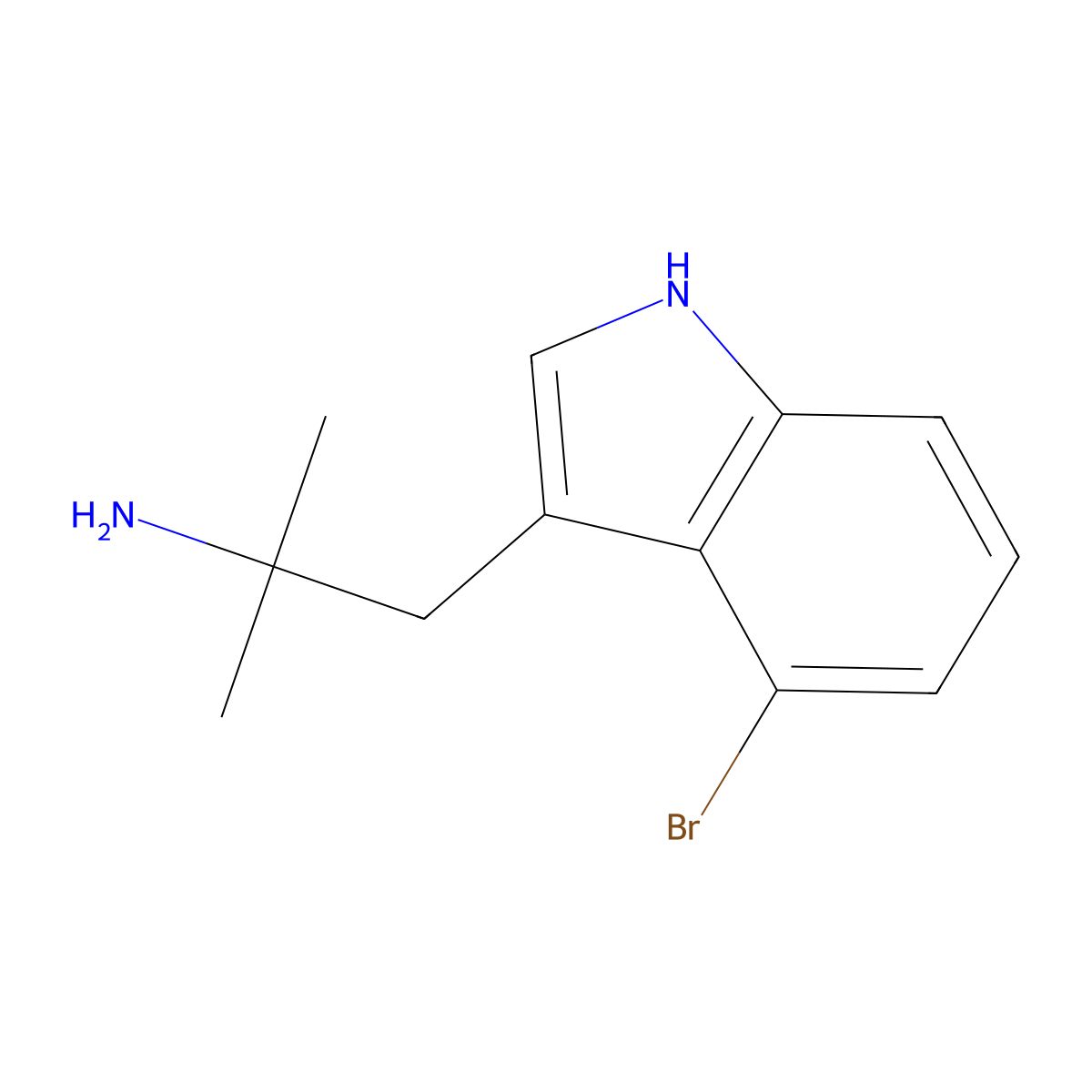 1-(4-Bromo-1H-indol-3-yl)-2-methylpropan-2-amine molecular structure, CAS 2287273-45-2
