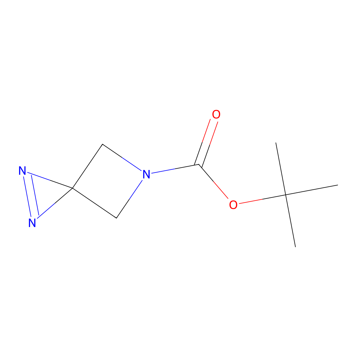 Tert-butyl 1,2,5-triazaspiro[2.3]hex-1-ene-5-carboxylate molecular structure, CAS 2287273-52-1