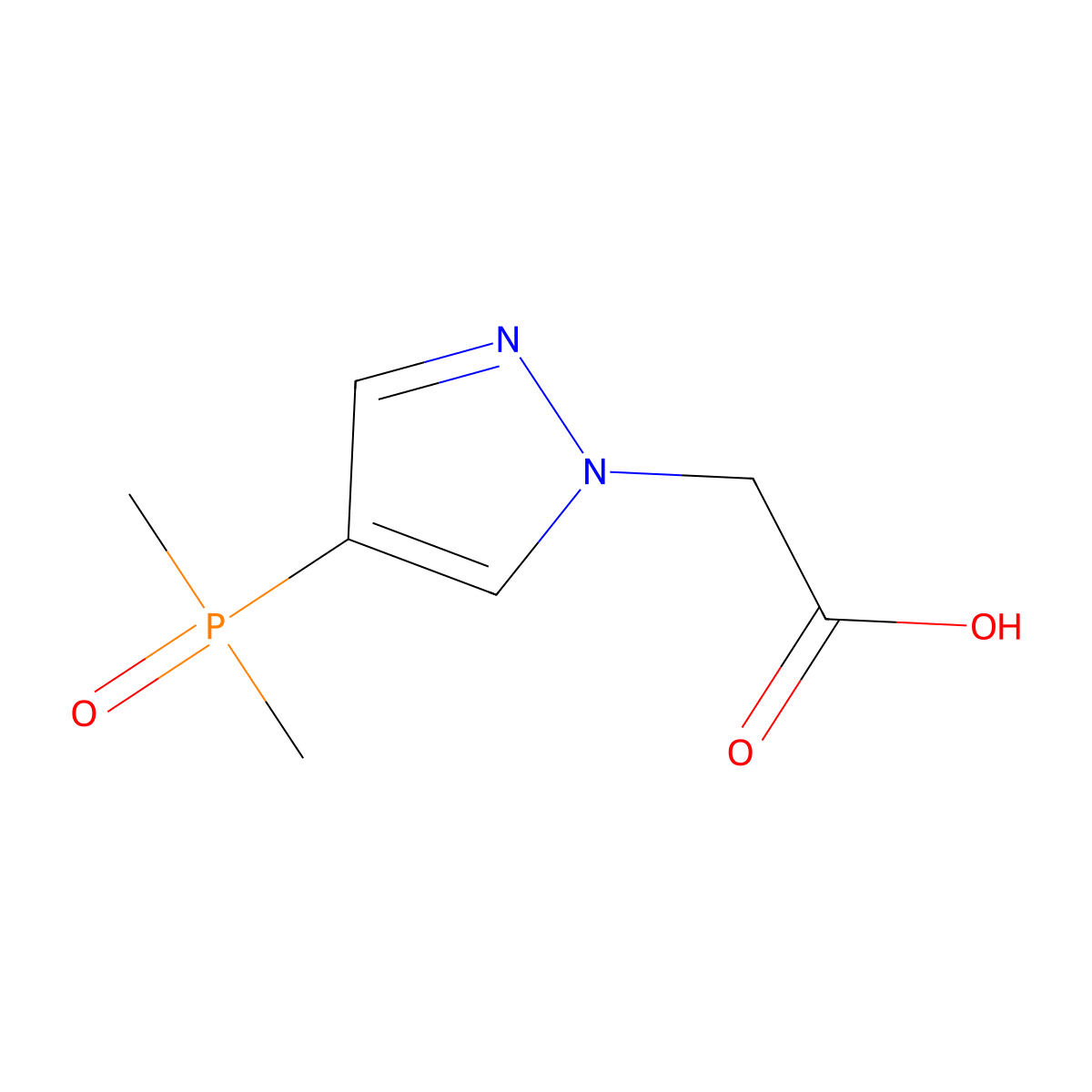 2-[4-(dimethylphosphoryl)-1H-pyrazol-1-yl]acetic acid molecular structure, CAS 2287273-55-4