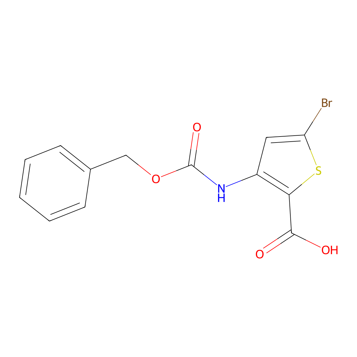 3-{[(Benzyloxy)carbonyl]amino}-5-bromothiophene-2-carboxylic acid molecular structure, CAS 2287273-60-1