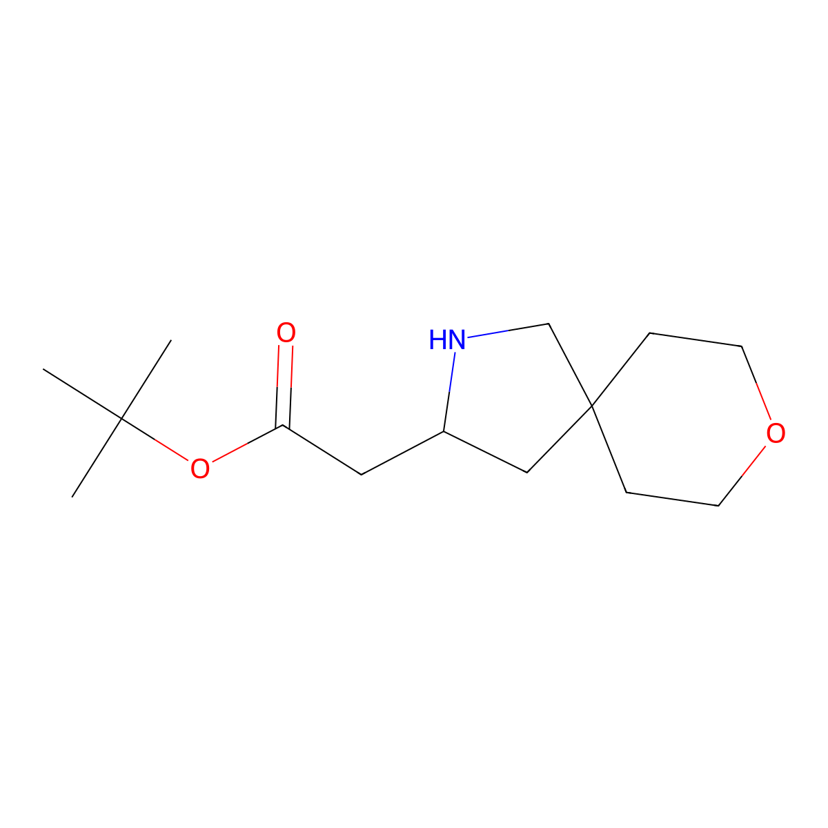 Tert-butyl 2-{8-oxa-2-azaspiro[4.5]decan-3-yl}acetate molecular structure, CAS 2287273-65-6