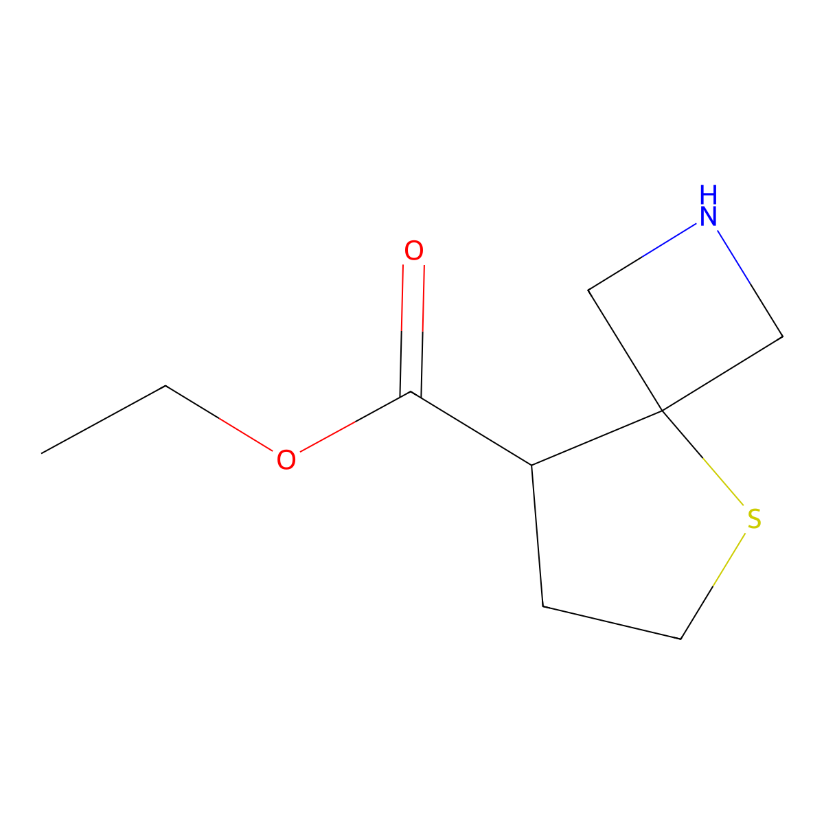 Ethyl 5-thia-2-azaspiro[3.4]octane-8-carboxylate molecular structure, CAS 2287273-72-5