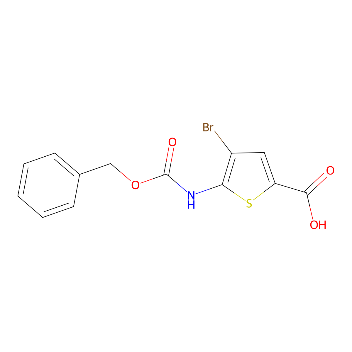 5-{[(Benzyloxy)carbonyl]amino}-4-bromothiophene-2-carboxylic acid molecular structure, CAS 2287273-81-6