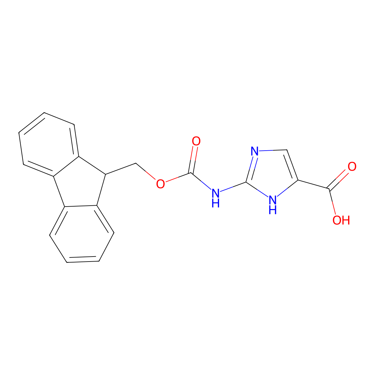 2-({[(9H-fluoren-9-yl)methoxy]carbonyl}amino)-1H-imidazole-5-carboxylic acid molecular structure, CAS 2287274-07-9