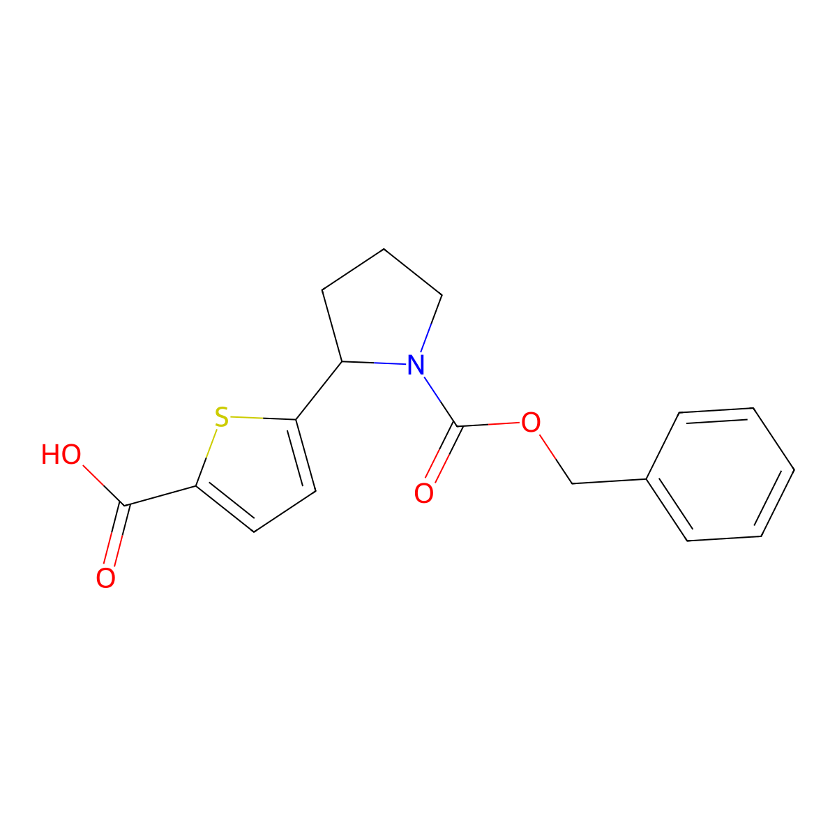 5-{1-[(Benzyloxy)carbonyl]pyrrolidin-2-yl}thiophene-2-carboxylic acid molecular structure, CAS 2287274-08-0