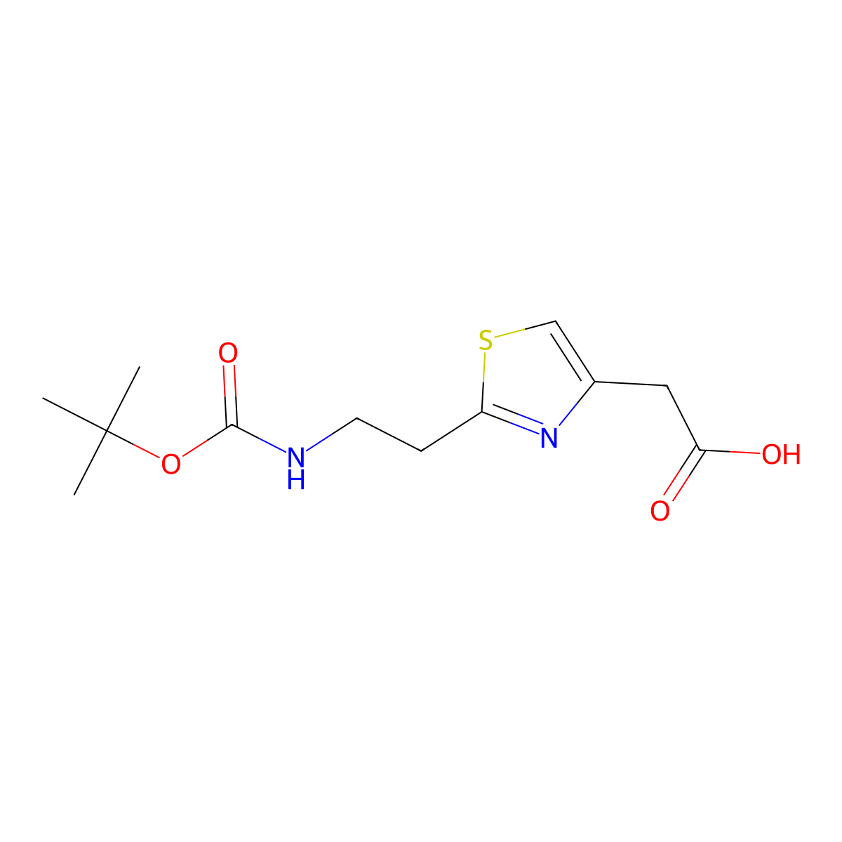 2-[2-(2-{[(Tert-butoxy)carbonyl]amino}ethyl)-1,3-thiazol-4-yl]aceticacid molecular structure, CAS 2287274-26-2