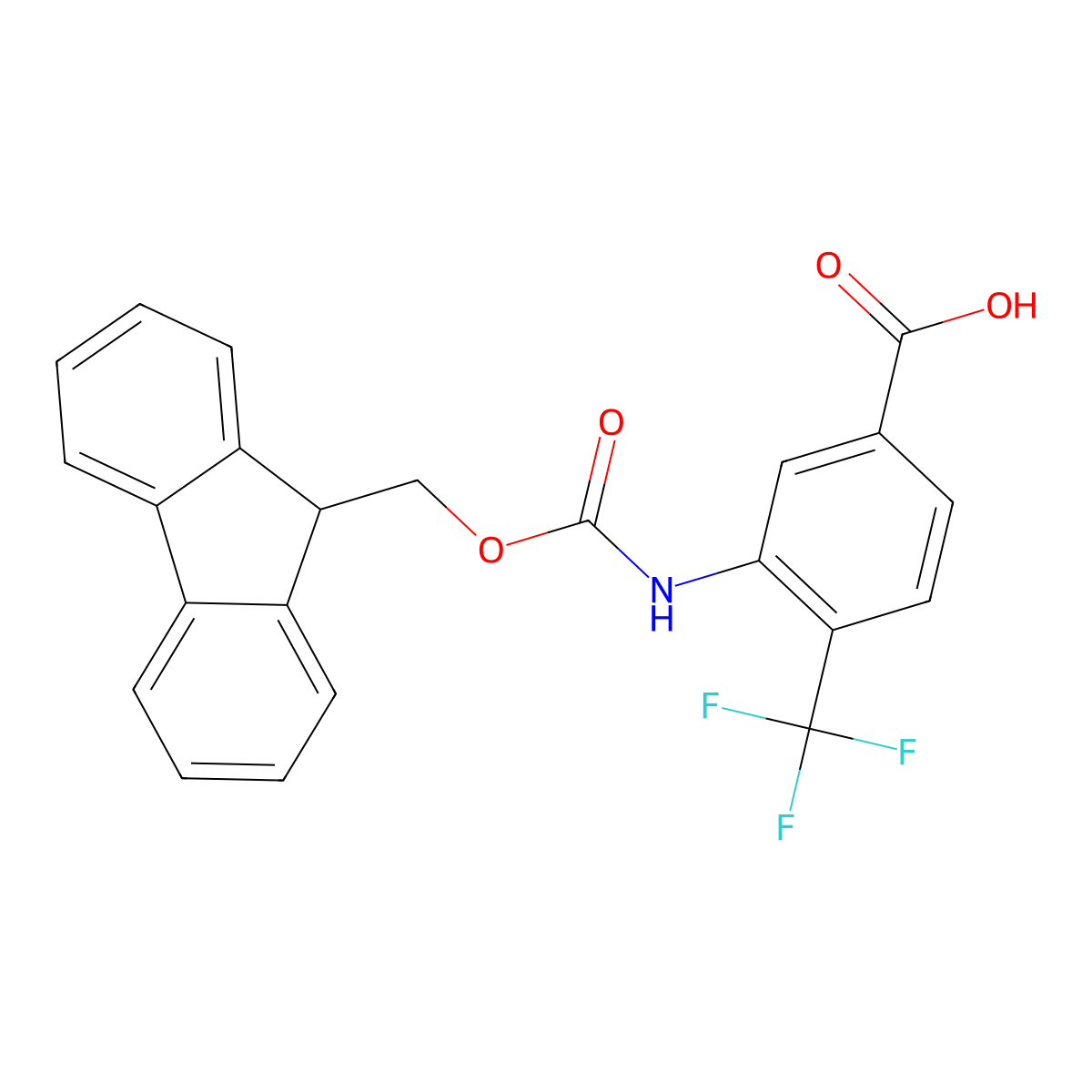 3-({[(9H-fluoren-9-yl)methoxy]carbonyl}amino)-4-(trifluoromethyl)benzoic acid molecular structure, CAS 2287274-30-8