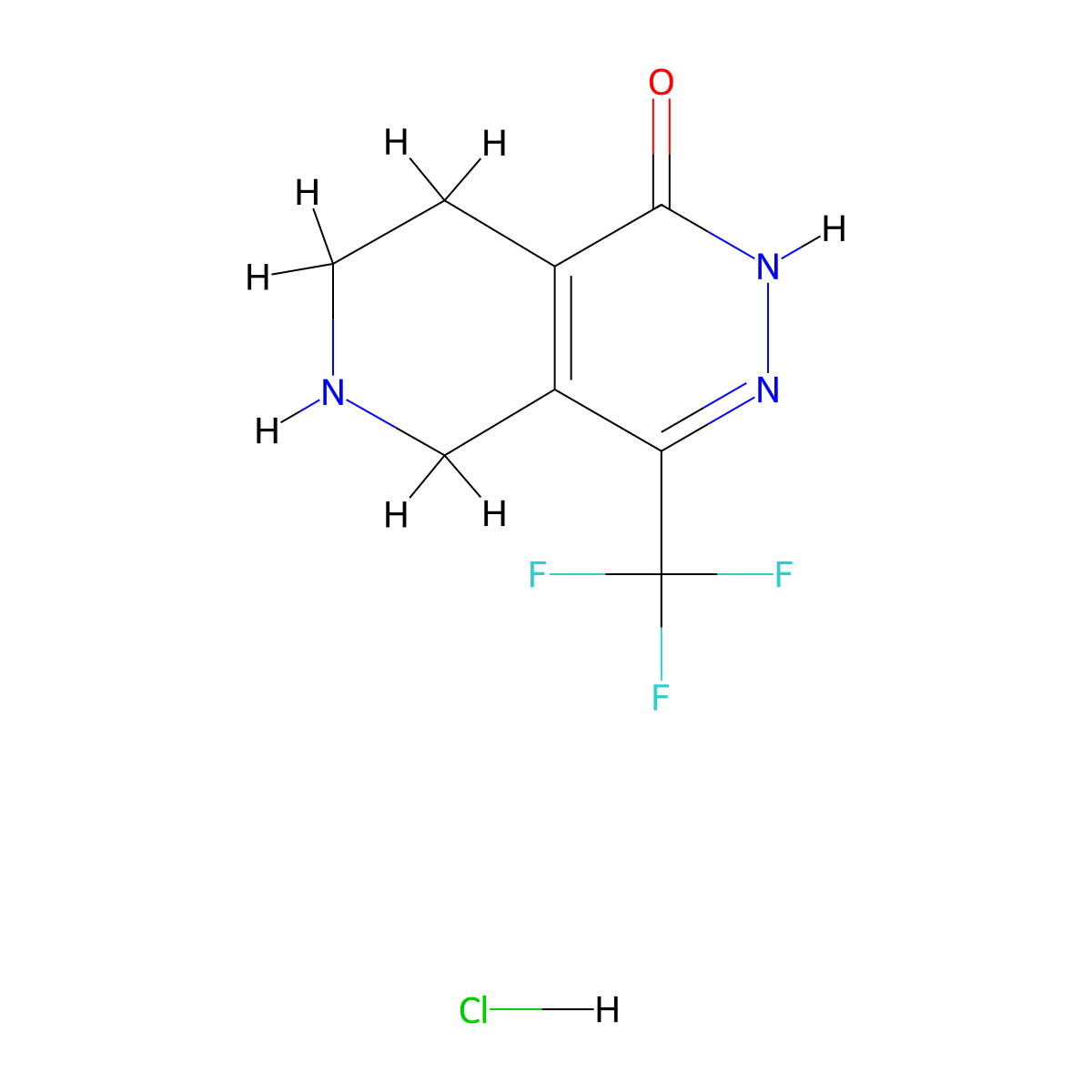 4-(trifluoromethyl)-1H,2H,5H,6H,7H,8H-pyrido[3,4-d]pyridazin-1-one hydrochloride molecular structure, CAS 2287274-40-0