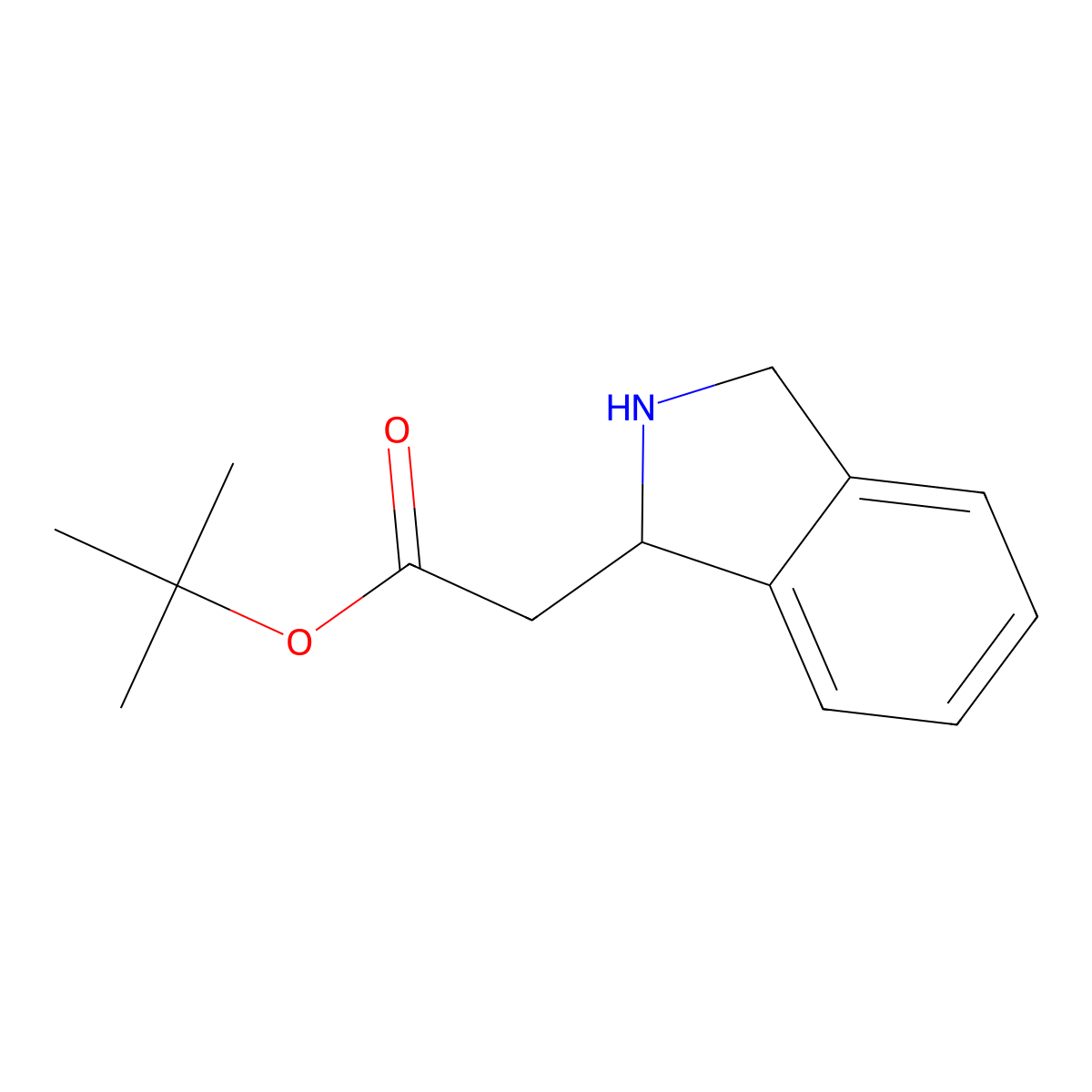 Tert-butyl 2-(2,3-dihydro-1H-isoindol-1-yl)acetate molecular structure, CAS 2287274-61-5
