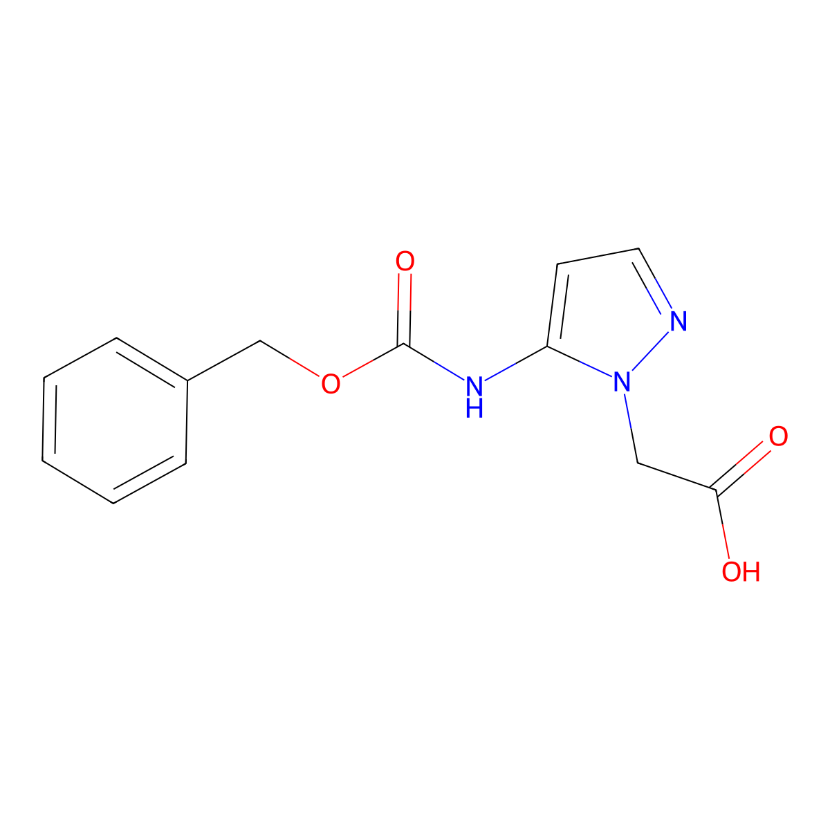 2-(5-{[(benzyloxy)carbonyl]amino}-1H-pyrazol-1-yl)acetic acid molecular structure, CAS 2287274-62-6