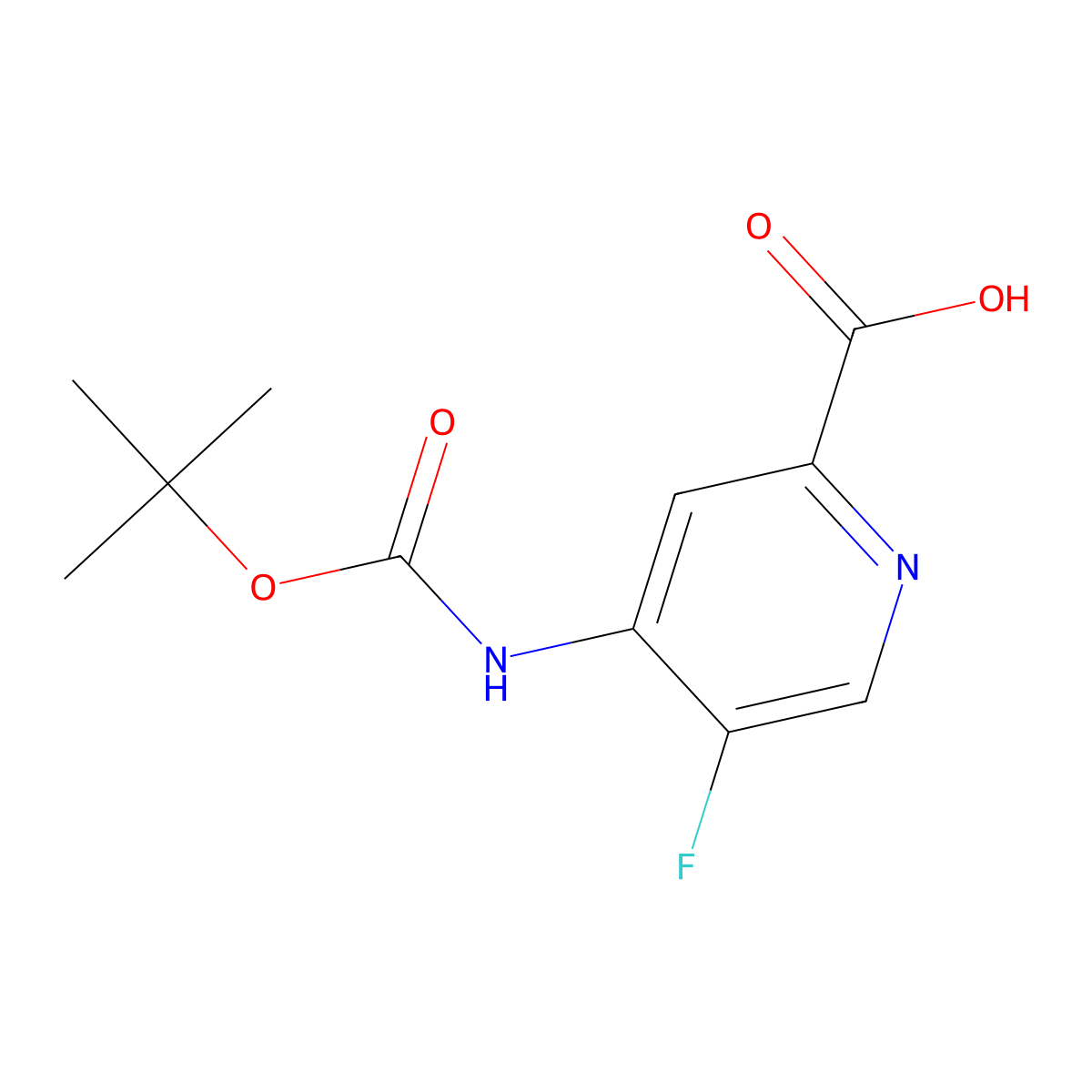 4-{[(Tert-butoxy)carbonyl]amino}-5-fluoropyridine-2-carboxylic acid molecular structure, CAS 2287274-69-3