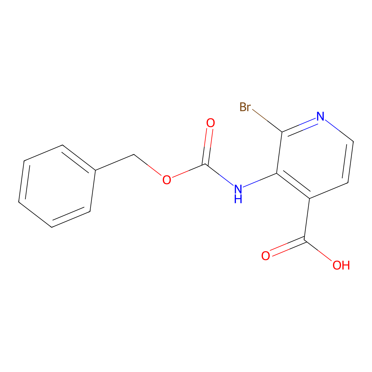 3-{[(Benzyloxy)carbonyl]amino}-2-bromopyridine-4-carboxylic acid molecular structure, CAS 2287274-73-9