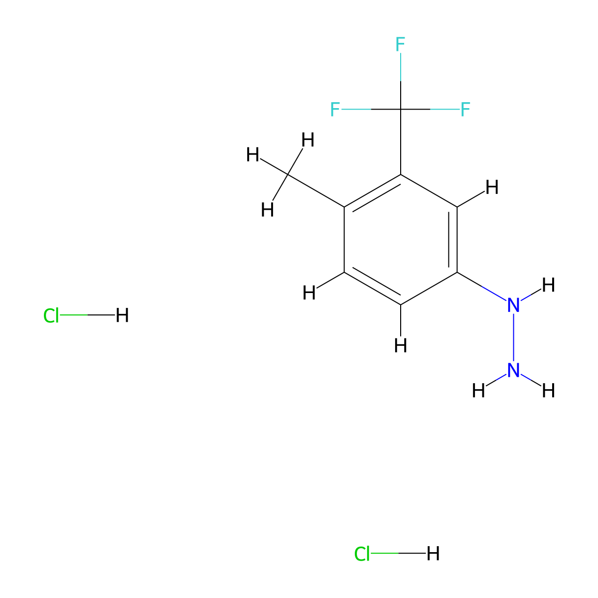 (4-Methyl-3-(trifluoromethyl)phenyl)hydrazine dihydrochloride molecular structure, CAS 2287274-76-2