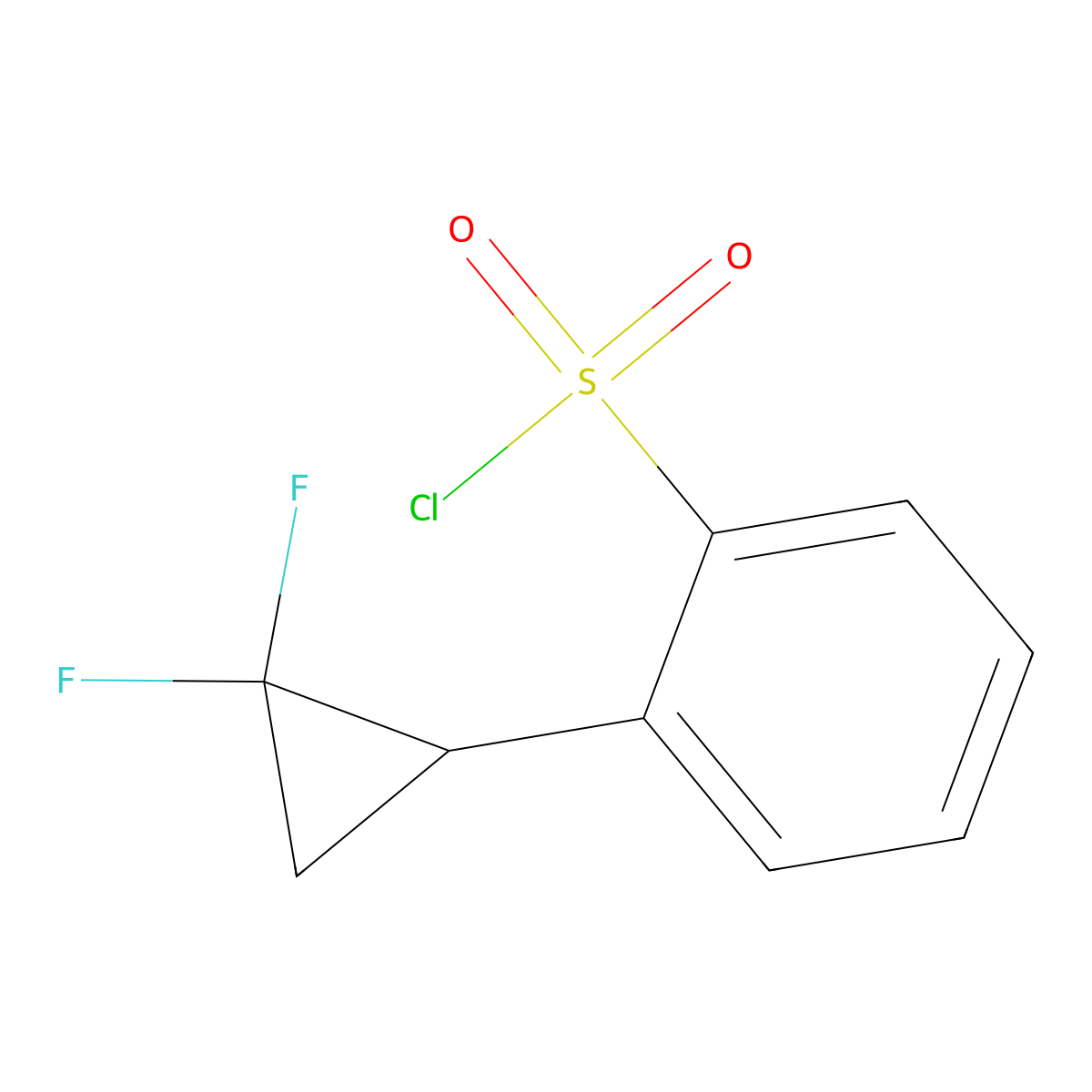 2-(2,2-Difluorocyclopropyl)benzene-1-sulfonyl chloride molecular structure, CAS 2287274-88-6