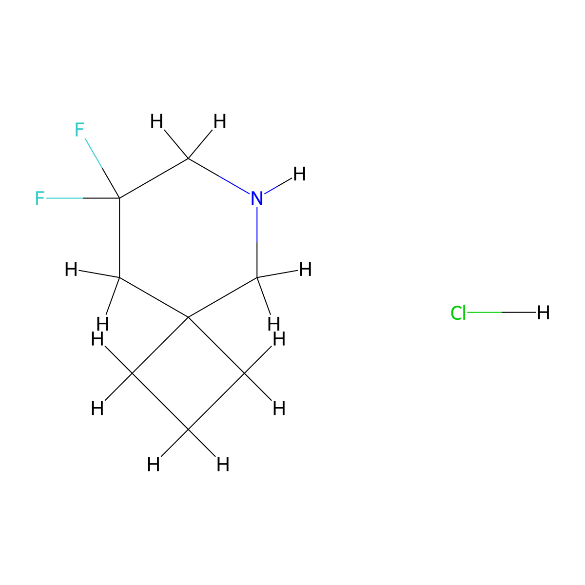 8,8-Difluoro-6-azaspiro(3.5)nonane hydrochloride molecular structure, CAS 2287274-90-0