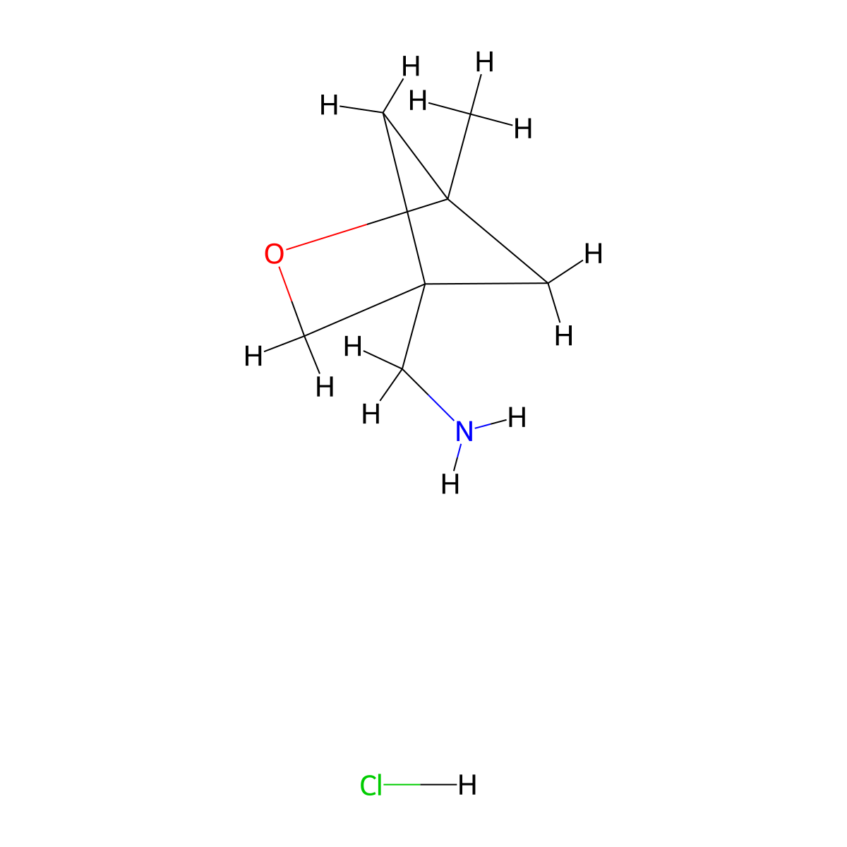 {1-Methyl-2-oxabicyclo[2.1.1]hexan-4-yl}methanamine hydrochloride molecular structure, CAS 2287275-01-6