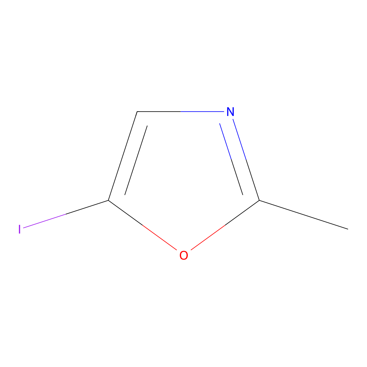 5-Iodo-2-methyl-1,3-oxazole molecular structure, CAS 2287275-07-2