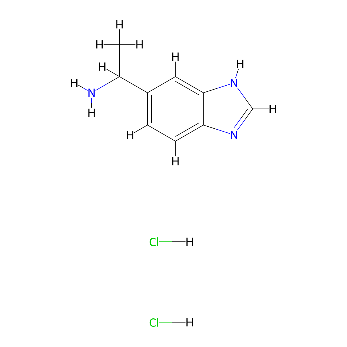 1-(1H-1,3-benzodiazol-5-yl)ethan-1-amine dihydrochloride molecular structure, CAS 2287275-10-7