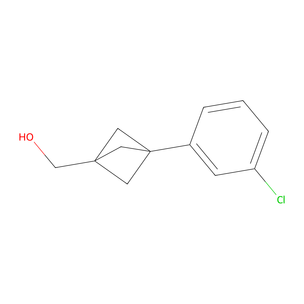 [3-(3-Chlorophenyl)bicyclo[1.1.1]pentan-1-yl]methanol molecular structure, CAS 2287275-16-3