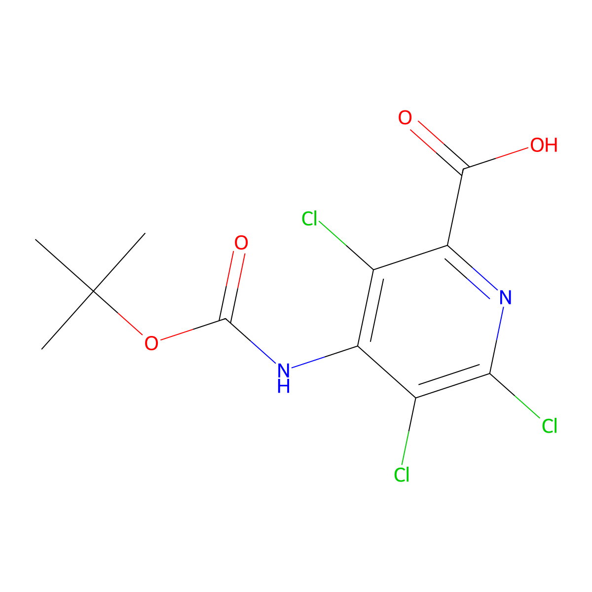 4-{[(Tert-butoxy)carbonyl]amino}-3,5,6-trichloropyridine-2-carboxylic acid molecular structure, CAS 2287275-20-9