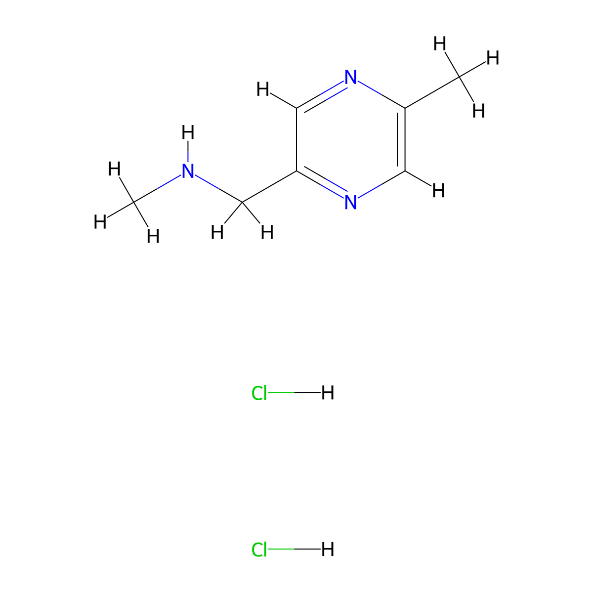 N-Methyl-1-(5-methylpyrazin-2-yl)methanamine dihydrochloride molecular structure, CAS 2287275-27-6