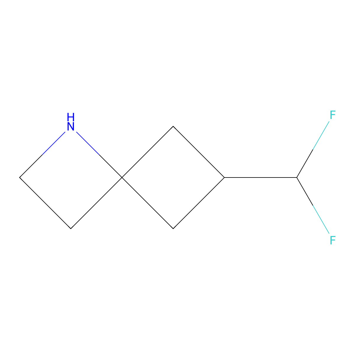 6-(Difluoromethyl)-1-azaspiro[3.3]heptane molecular structure, CAS 2287275-28-7