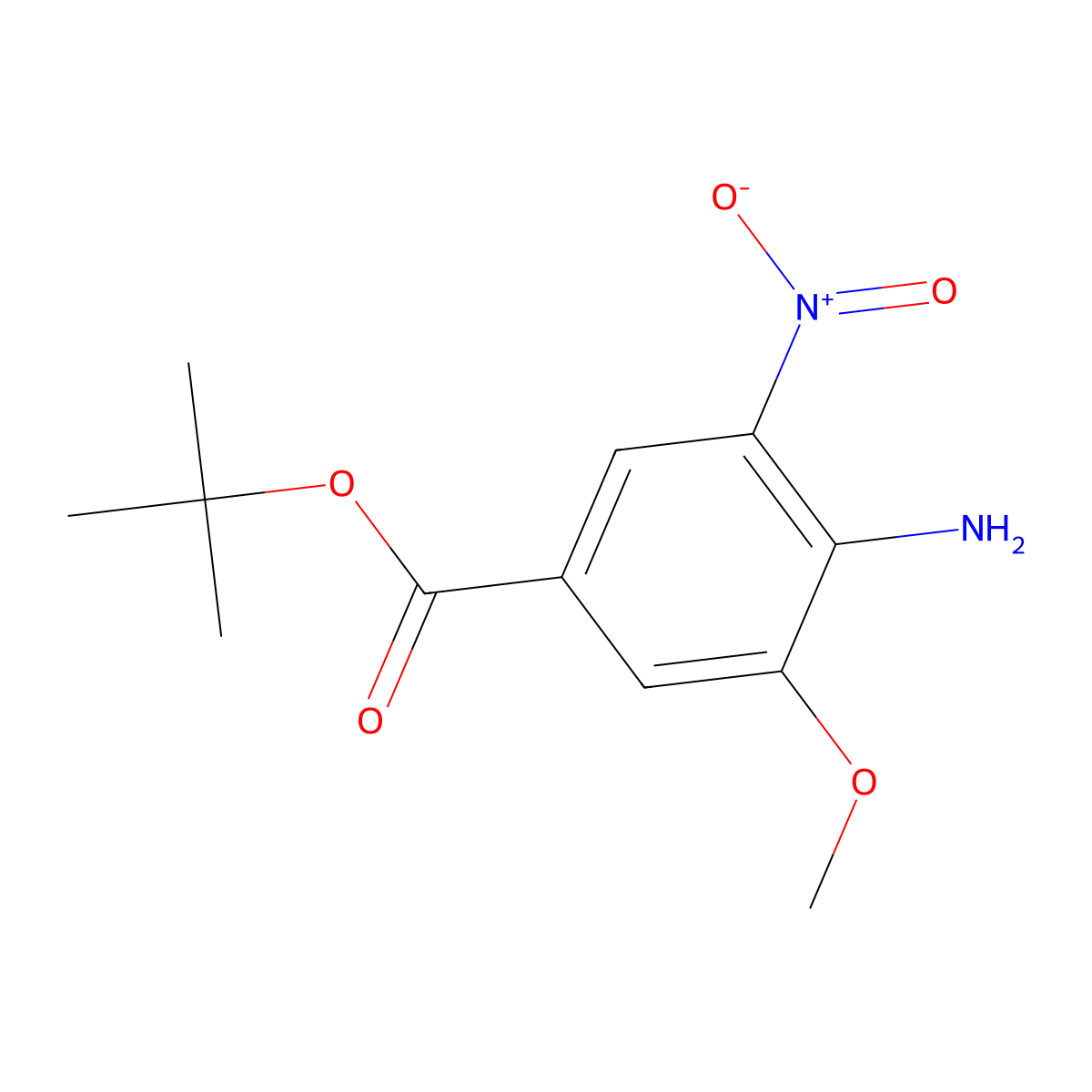 Tert-butyl 4-amino-3-methoxy-5-nitrobenzoate molecular structure, CAS 2287279-19-8